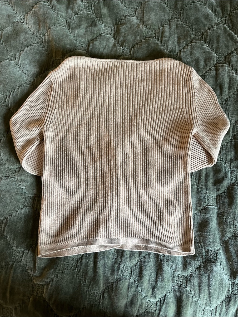 Dynamite Ribbed V-Neck Button Cardigan - Picture 5 of 5